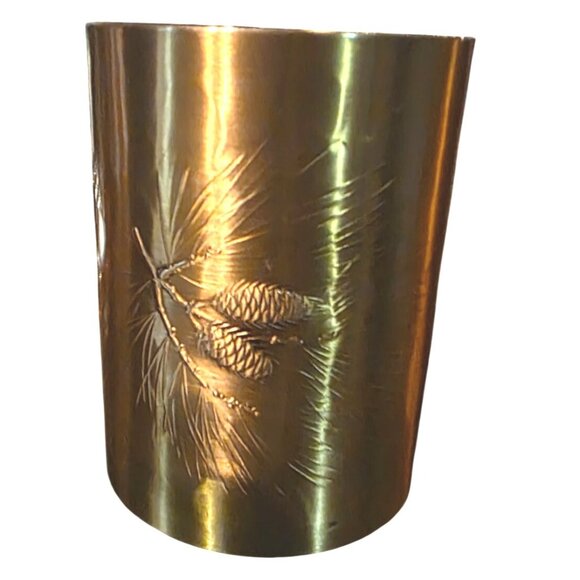 2 Vintage Bronze Cups Wendell August Forge 1978 Pinecone & Lighthouse Handmade - Picture 7 of 13